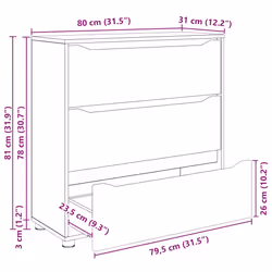 Armoire De Rangement Bois Ancien 80 X 31 X 81 Cm Vidaxl - Vue supplémentaire 2
