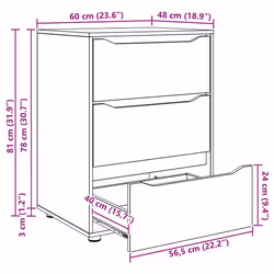 Armoire De Rangement Blanc Brillant 60 X 48 X 81 Cm Vidaxl - Vue supplémentaire 2