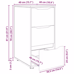 Armoire De Rangement Chêne Artisanal 40 X 48 X 81 Cm Vidaxl - Vue supplémentaire 2
