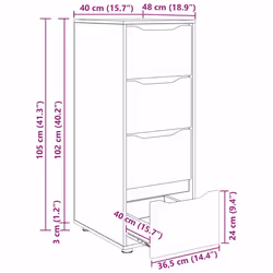 Armoire De Rangement Chêne Artisanal 40 X 48 X 105 Cm Vidaxl - Vue supplémentaire 2