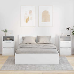 Tables De Chevet 2 Pcs Blanc 40 X 30 X 467 Cm Bois D'Ingénierie Vidaxl
