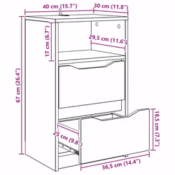 Tables De Chevet 2 Pcs Blanc 40 X 30 X 467 Cm Bois D'Ingénierie Vidaxl - Vue supplémentaire 2