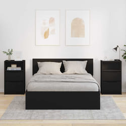 Tables De Chevet 2 Pcs Noir 40 X 30 X 467 Cm Bois D'Ingénierie Vidaxl