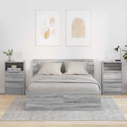 Tables De Chevet Avec Tiroir 2 Pcs Gris Sonoma 40 X 30 X 467 Cm Vidaxl