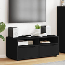 Meuble Tv Avec Tiroir Noir 100 X 48 X 43 Cm Bois D'Ingénierie Vidaxl