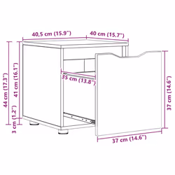 Cabinet De Salle De Bain Blanc 40,5 X 40 X 44 Cm Vidaxl - Vue supplémentaire 2