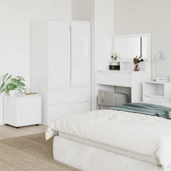 Cabinet De Salle De Bain Blanc Brillant 40,5 X 40 X 44 Cm Vidaxl