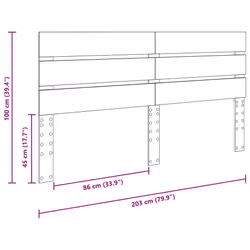 Tête De Lit Bois Ancien 200 Cm Bois D'Ingénierie Vidaxl - Vue supplémentaire 2