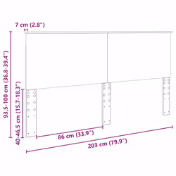 Tête De Lit Chêne Artisanal 200 Cm Bois D'Ingénierie Vidaxl - Vue supplémentaire 2