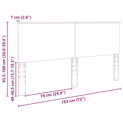 Tête De Lit Chêne Fumé 180 Cm Bois D'Ingénierie Vidaxl - Vue supplémentaire 2