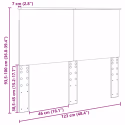 Tête De Lit Chêne Artisanal 120 Cm Bois D'Ingénierie Vidaxl - Vue supplémentaire 2