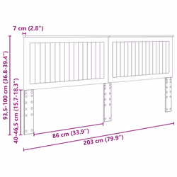 Tête De Lit Chêne Noir 200 Cm Bois D'Ingénierie Vidaxl - Vue supplémentaire 2