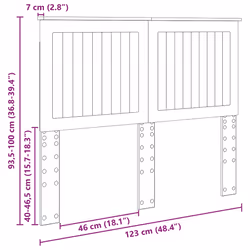 Tête De Lit Gris Sonoma 120 Cm Bois D'Ingénierie Vidaxl - Vue supplémentaire 2