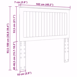 Tête De Lit Chêne Artisanal 100 Cm Bois D'Ingénierie Vidaxl - Vue supplémentaire 2