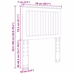 Tête De Lit Chêne Artisanal 75 Cm Bois D'Ingénierie Vidaxl - Vue supplémentaire 2
