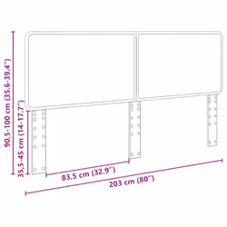 Tête De Lit Blanc Brillant 200 Cm Bois D'Ingénierie Vidaxl - Vue supplémentaire 2