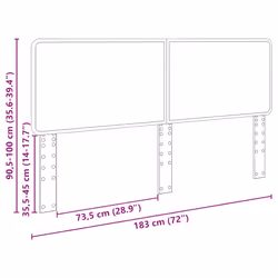 Tête De Lit Chêne Noir 180 Cm Bois D'Ingénierie Vidaxl - Vue supplémentaire 2