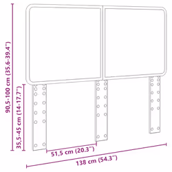 Tête De Lit Gris Sonoma 135 Cm Bois D'Ingénierie Vidaxl - Vue supplémentaire 2