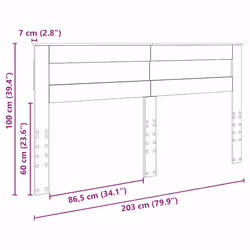 Tête De Lit Chêne Sonoma 200 Cm Bois D'Ingénierie Vidaxl - Vue supplémentaire 2