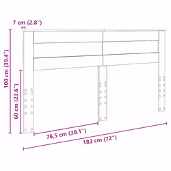 Tête De Lit Chêne Sonoma 180 Cm Bois D'Ingénierie Vidaxl - Vue supplémentaire 2