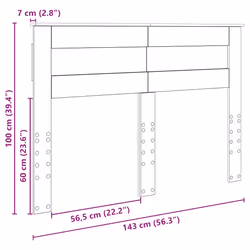Tête De Lit Chêne Artisanal 140 Cm Bois D'Ingénierie Vidaxl - Vue supplémentaire 2