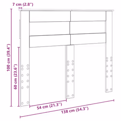Tête De Lit Chêne Noir 135 Cm Bois D'Ingénierie Vidaxl - Vue supplémentaire 2