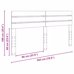 Tête De Lit Chêne Noir 200 Cm Bois D'Ingénierie Vidaxl - Vue supplémentaire 2