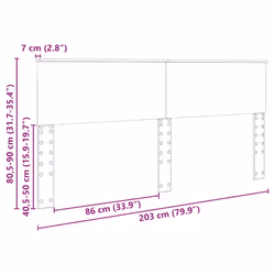 Tête De Lit Avec Tête De Lit Blanc 200 Cm Bois D'Ingénierie Vidaxl - Vue supplémentaire 2