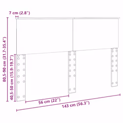 Tête De Lit Chêne Artisanal 140 Cm Bois D'Ingénierie Vidaxl - Vue supplémentaire 2