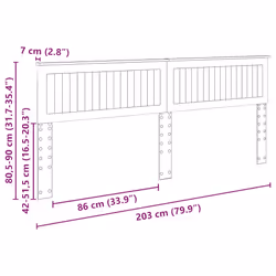 Tête De Lit Chêne Brun 200 Cm Bois D'Ingénierie Vidaxl - Vue supplémentaire 2