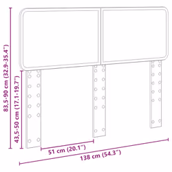 Tête De Lit Chêne Fumé 135 Cm Bois D'Ingénierie Vidaxl - Vue supplémentaire 2