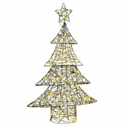 vidaXL Sapin de Noël avec 120 LED Blanc chaud 120 cm Rotin