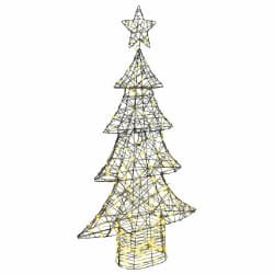vidaXL Sapin de Noël avec 160 LED Blanc chaud 150 cm Rotin