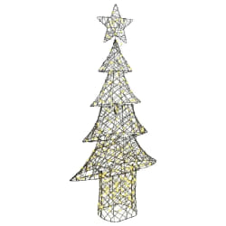 vidaXL Sapin de Noël avec 240 LED Blanc chaud 180 cm Rotin