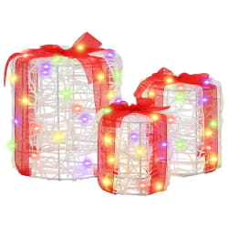 vidaXL Décoration de boîte cadeau 3 pcs coloré 20 x 20 x 21 cm