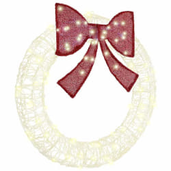 vidaXL Couronne avec 80 LED Blanc chaud 90 cm Acrylique