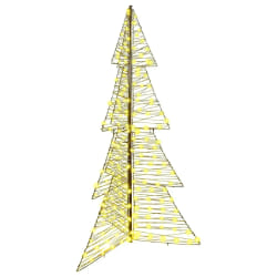 vidaXL Sapin de Noël avec 240 LED Blanc chaud 180 cm Rotin