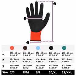 Gants De Travail 24 Pcs Rouge Et Noir 8 / M Revêtement En Latex Vidaxl - Vue supplémentaire 2