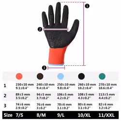 Gants De Travail 12 Pcs Rouge Et Noir 9 / L Revêtement En Latex Vidaxl - Vue supplémentaire 2
