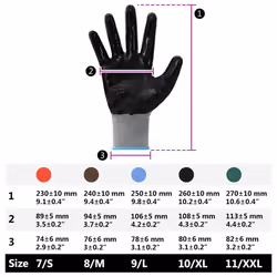 Gants De Travail 24 Pcs Gris Et Noir 9 / L Polyester Vidaxl - Vue supplémentaire 2