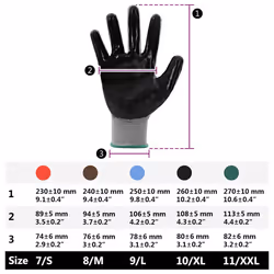 Gants De Travail 24 Pcs Gris Et Noir 11 / Xxl Polyester Vidaxl - Vue supplémentaire 2