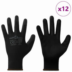 Gants De Travail 12 Pcs Noir 8 / M Polyester Vidaxl