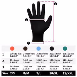 Gants De Travail 24 Pcs Noir 8 / M Polyester Vidaxl - Vue supplémentaire 2