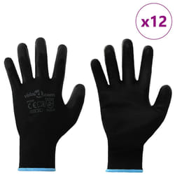 Gants De Travail 12 Pcs Noir 9 / L Polyester Vidaxl