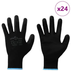 Gants De Travail 24 Pcs Noir 9 / L Polyester Vidaxl