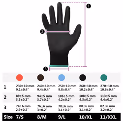Gants De Travail 24 Pcs Noir 11 / Xxl Polyester Vidaxl - Vue supplémentaire 2