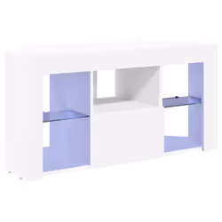 Vidaxl Meuble Tv Led D'Angle Blanc 100 X 40 X 50 Cm Bois D'Ingénierie - Vue supplémentaire 2