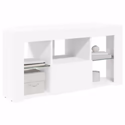 Vidaxl Meuble Tv Led D'Angle Blanc 100 X 40 X 50 Cm Bois D'Ingénierie - Vue supplémentaire 3