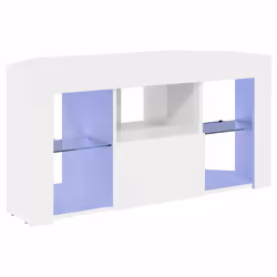 Meuble Tv Led D'Angle Blanc Brillant 100 X 40 X 50 Cm Vidaxl - Vue supplémentaire 2