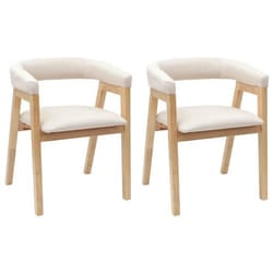 Chaises de salle à manger en bois de caoutchouc - vidaXL - Naturel - 54x57x73 cm - Accoudoirs rembourrés